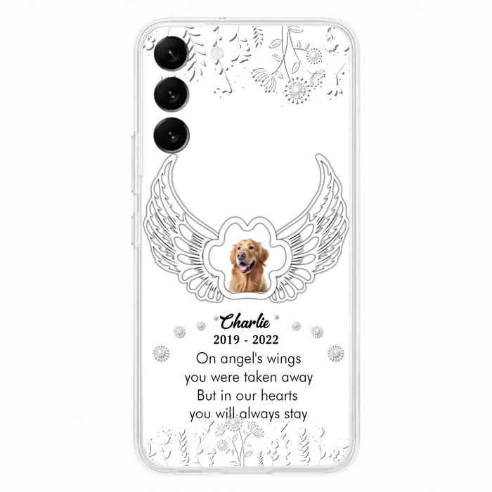 Personalized Pet Phone Case - Upload Photo -Memorial Gift Idea for Dog/Cat Lovers - In Our Hearts You Will Always Stay - Case for iPhone/Samsung