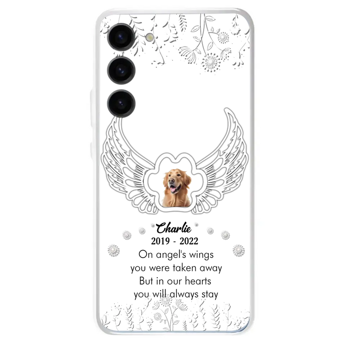 Personalized Pet Phone Case - Upload Photo -Memorial Gift Idea for Dog/Cat Lovers - In Our Hearts You Will Always Stay - Case for iPhone/Samsung