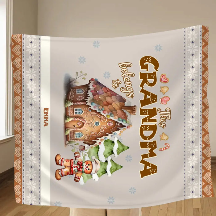 Custom Personalized Grandma's Cookies Christmas Quilt/Single Layer Fleece Blanket - Gift Idea For Grandma/Mom - Up to 10 Kids - This Grandma Belongs To