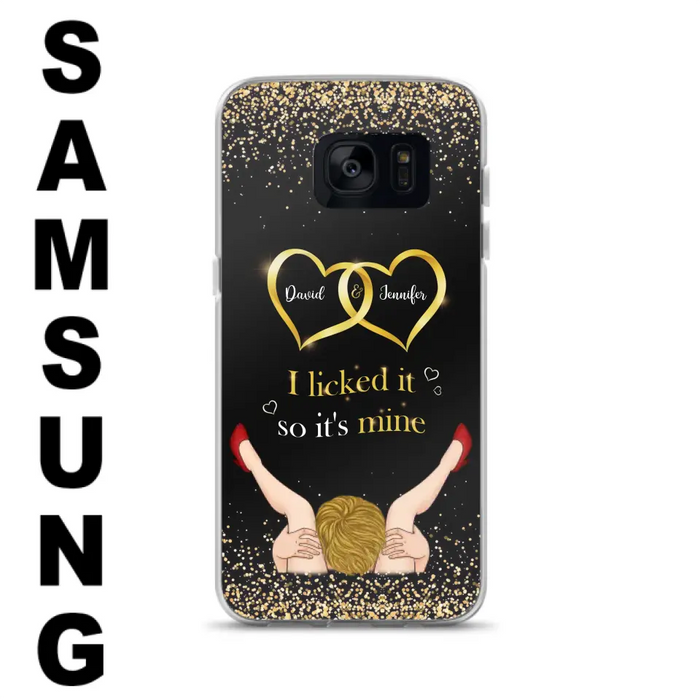 Custom Personalized Couple Phone Case - Gift Idea For Couple/Valentines Day - I Licked It So It's Mine - Case For iPhone/Samsung