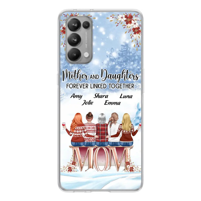 Personalized Mom Phone Case - Mother With Upto 4 Daughters - Gift Idea For Mother's Day From Daughter - Mother And Daughters Forever Linked Together - Case For Oppo/Xiaomi/Huawei