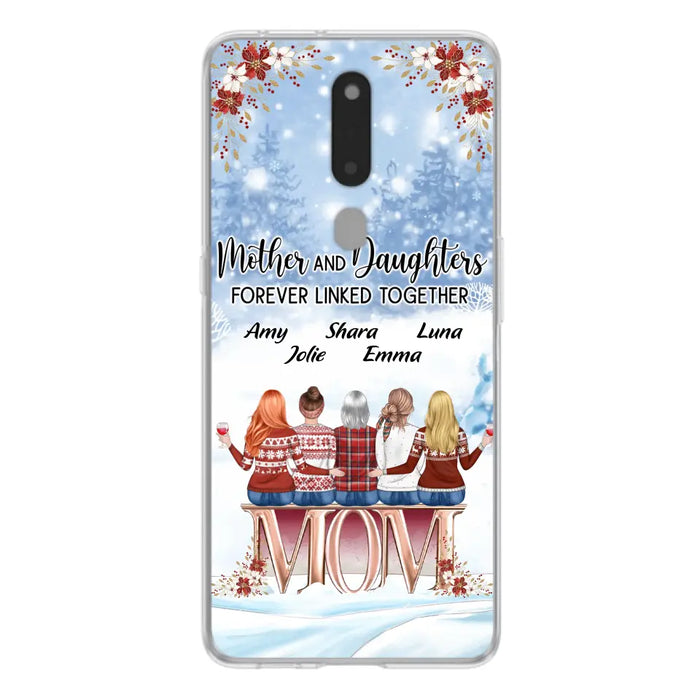 Personalized Mom Phone Case - Mother With Upto 4 Daughters - Gift Idea For Mother's Day From Daughter - Mother And Daughters Forever Linked Together - Case For Oppo/Xiaomi/Huawei