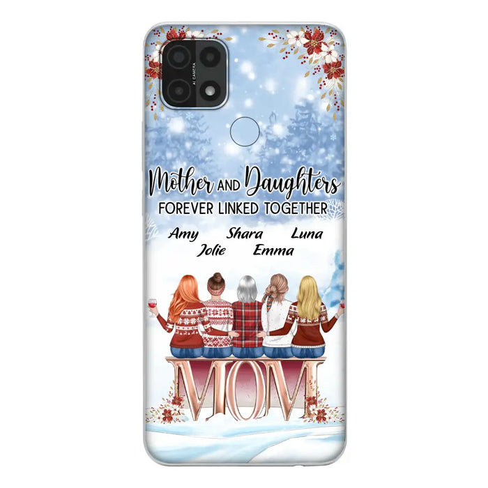 Personalized Mom Phone Case - Mother With Upto 4 Daughters - Gift Idea For Mother's Day From Daughter - Mother And Daughters Forever Linked Together - Case For Oppo/Xiaomi/Huawei