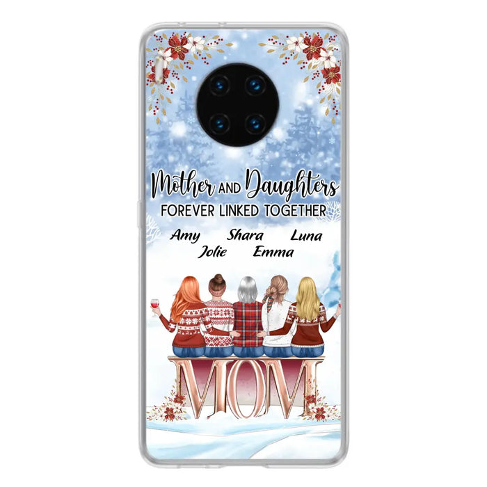 Personalized Mom Phone Case - Mother With Upto 4 Daughters - Gift Idea For Mother's Day From Daughter - Mother And Daughters Forever Linked Together - Case For Oppo/Xiaomi/Huawei