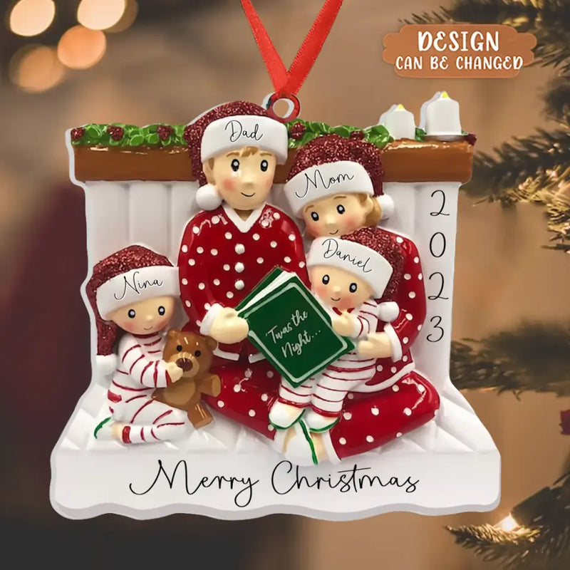 Personalized Family Acrylic Ornament - Parents with up to 4 Kids - Christmas Gift Idea for Family - Merry Christmas
