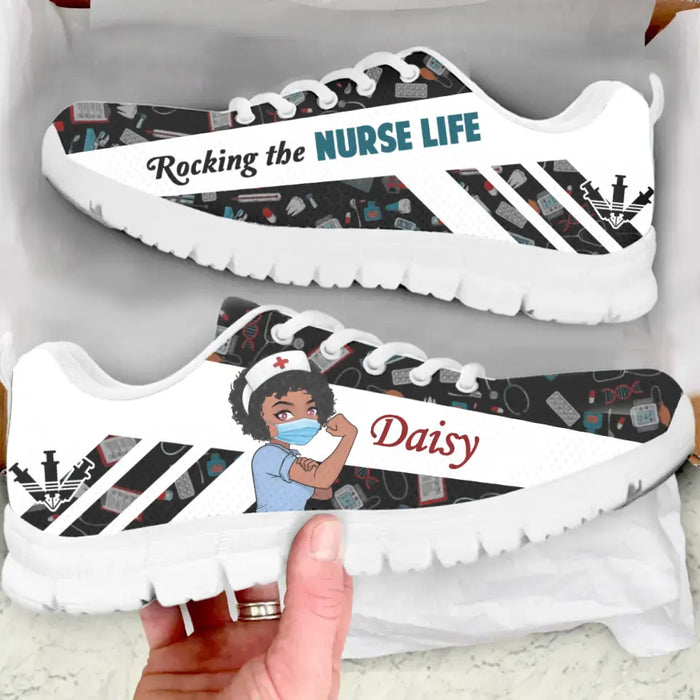 Custom Personalized Nurse Sneakers - Gift Idea for Nurses - Rocking The Nurse Life