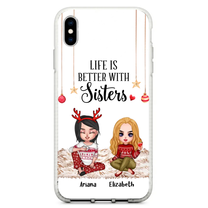 Custom Personalized Besties Phone Case - Gift Idea For Friends/Sisters/Besties - Life Is Better With Sisters - Upto 5 People - Case For iPhone/Samsung