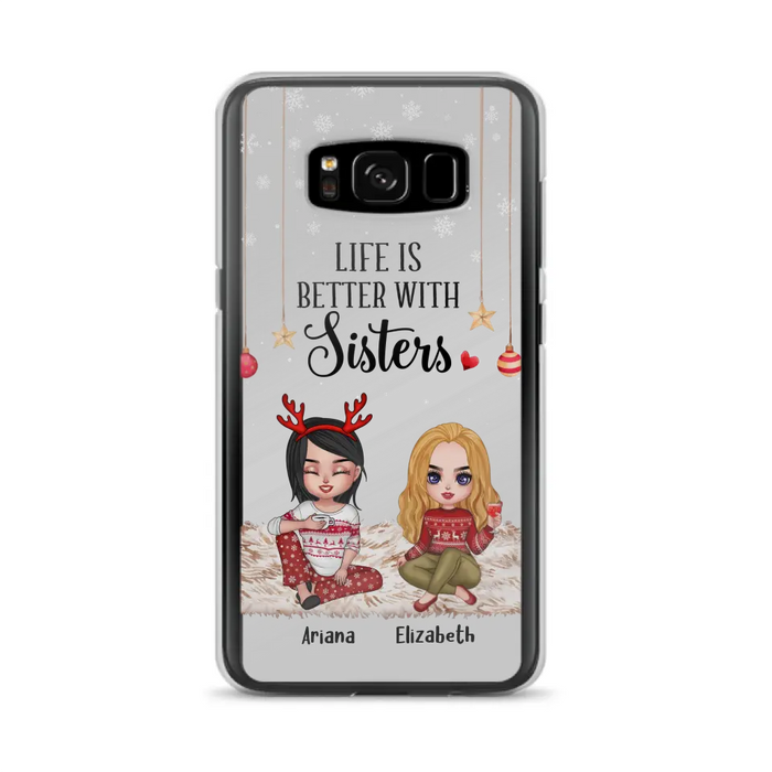 Custom Personalized Besties Phone Case - Gift Idea For Friends/Sisters/Besties - Life Is Better With Sisters - Upto 5 People - Case For iPhone/Samsung