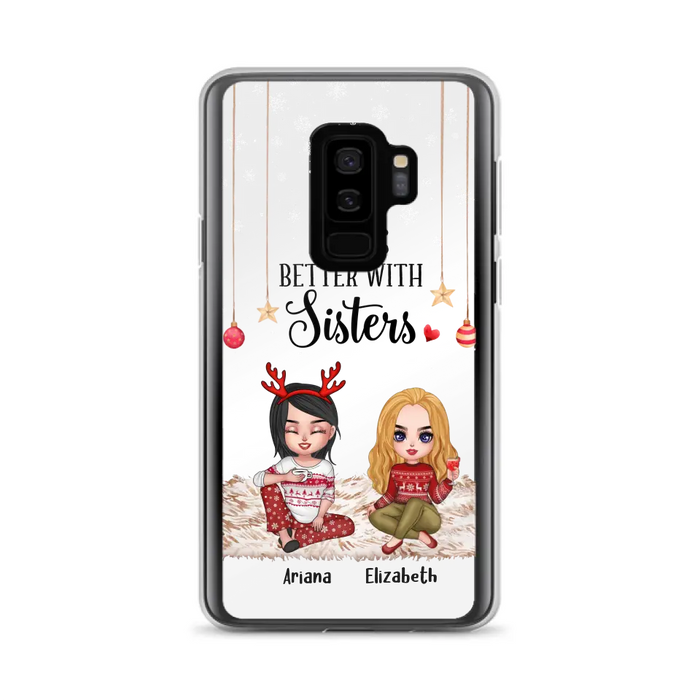 Custom Personalized Besties Phone Case - Gift Idea For Friends/Sisters/Besties - Life Is Better With Sisters - Upto 5 People - Case For iPhone/Samsung