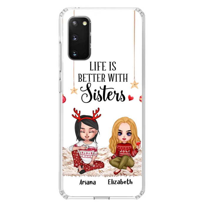 Custom Personalized Besties Phone Case - Gift Idea For Friends/Sisters/Besties - Life Is Better With Sisters - Upto 5 People - Case For iPhone/Samsung