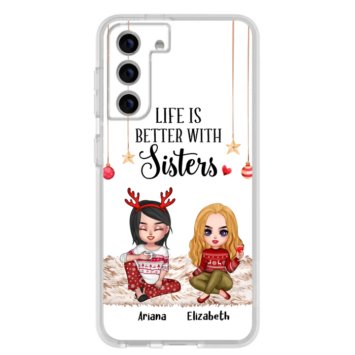 Custom Personalized Besties Phone Case - Gift Idea For Friends/Sisters/Besties - Life Is Better With Sisters - Upto 5 People - Case For iPhone/Samsung