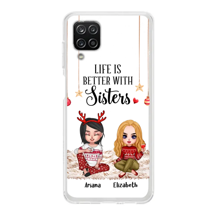 Custom Personalized Besties Phone Case - Gift Idea For Friends/Sisters/Besties - Life Is Better With Sisters - Upto 5 People - Case For iPhone/Samsung