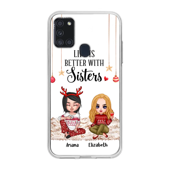 Custom Personalized Besties Phone Case - Gift Idea For Friends/Sisters/Besties - Life Is Better With Sisters - Upto 5 People - Case For iPhone/Samsung