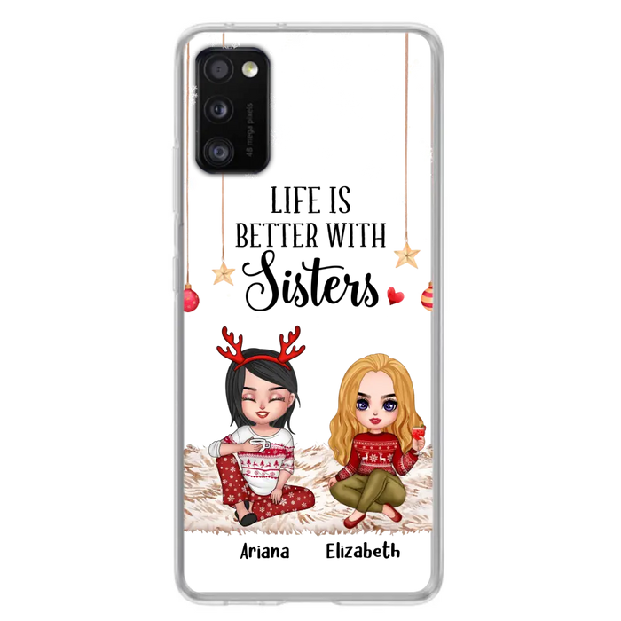 Custom Personalized Besties Phone Case - Gift Idea For Friends/Sisters/Besties - Life Is Better With Sisters - Upto 5 People - Case For iPhone/Samsung