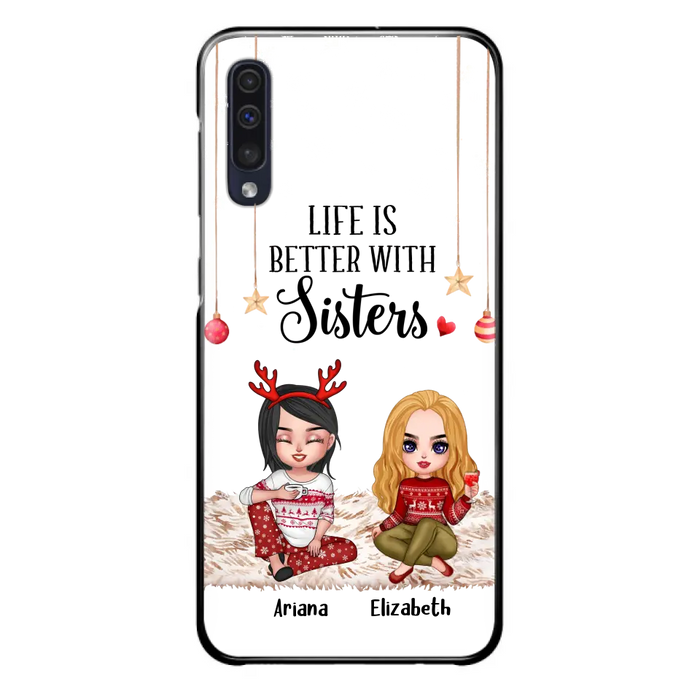 Custom Personalized Besties Phone Case - Gift Idea For Friends/Sisters/Besties - Life Is Better With Sisters - Upto 5 People - Case For iPhone/Samsung