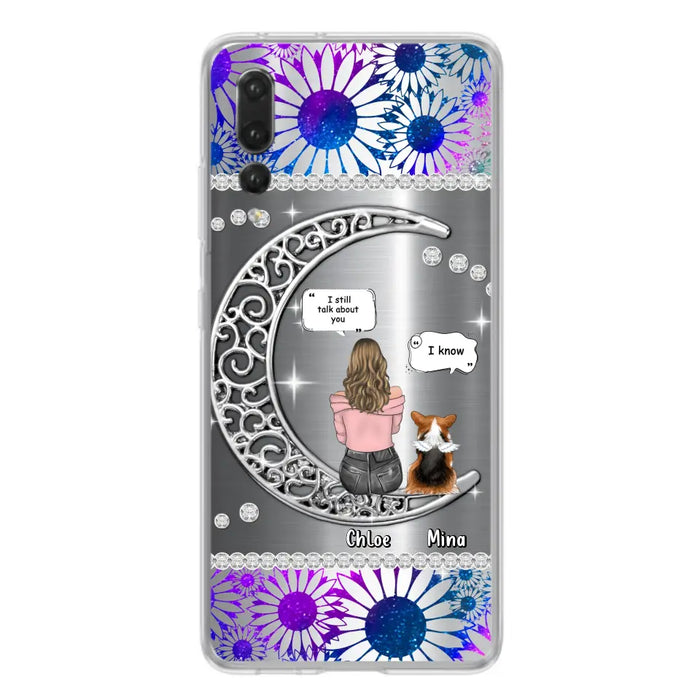 Custom Personalized To The Moon & Back Silver Pet Phone Case - Memorial Gift Idea For Dog/ Cat/ Rabbits Owners - Up to 4 Dogs/ Cats/ Rabbits - Case For Xiaomi/ Oppo/ Huawei