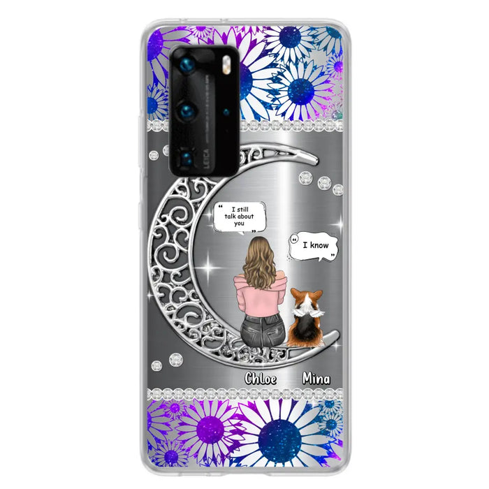 Custom Personalized To The Moon & Back Silver Pet Phone Case - Memorial Gift Idea For Dog/ Cat/ Rabbits Owners - Up to 4 Dogs/ Cats/ Rabbits - Case For Xiaomi/ Oppo/ Huawei