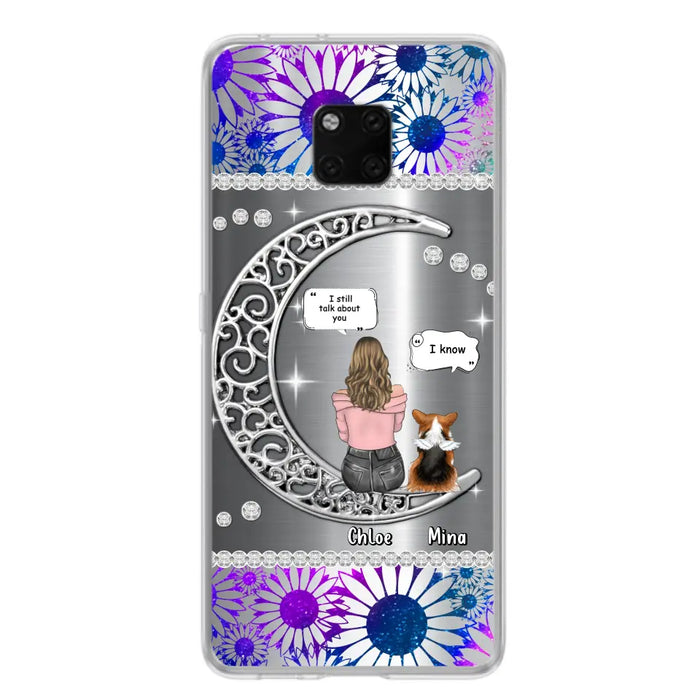 Custom Personalized To The Moon & Back Silver Pet Phone Case - Memorial Gift Idea For Dog/ Cat/ Rabbits Owners - Up to 4 Dogs/ Cats/ Rabbits - Case For Xiaomi/ Oppo/ Huawei