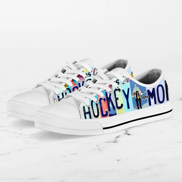 Custom Hockey Mom Canvas Sneakers - Gift Idea For Hockey