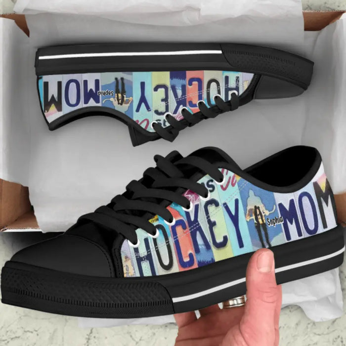 Custom Hockey Mom Canvas Sneakers - Gift Idea For Hockey