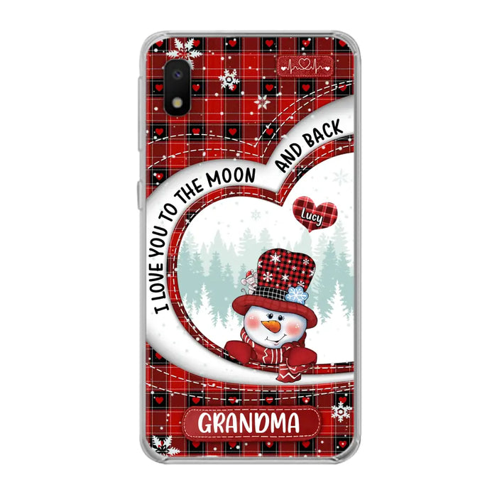 Custom Personalized Snowman Grandma Phone Case - Christmas Gift Idea For Grandma - Up to 12 Kids - Case For iPhone/Samsung - I Love You To The Moon And Back