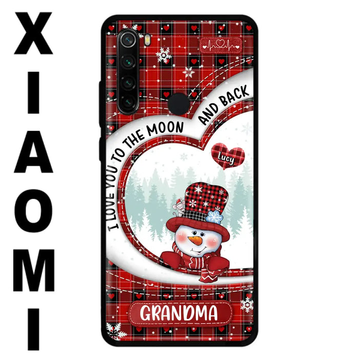 Custom Personalized Snowman Grandma Phone Case - Christmas Gift Idea For Grandma - Up to 12 Kids - Case For Xiaomi/ Oppo/ Huawei - I Love You To The Moon And Back