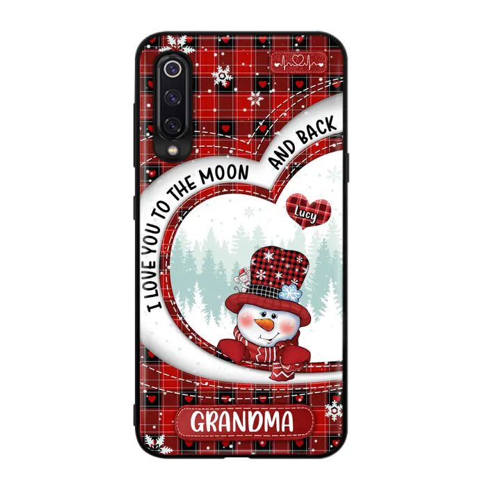 Custom Personalized Snowman Grandma Phone Case - Christmas Gift Idea For Grandma - Up to 12 Kids - Case For Xiaomi/ Oppo/ Huawei - I Love You To The Moon And Back