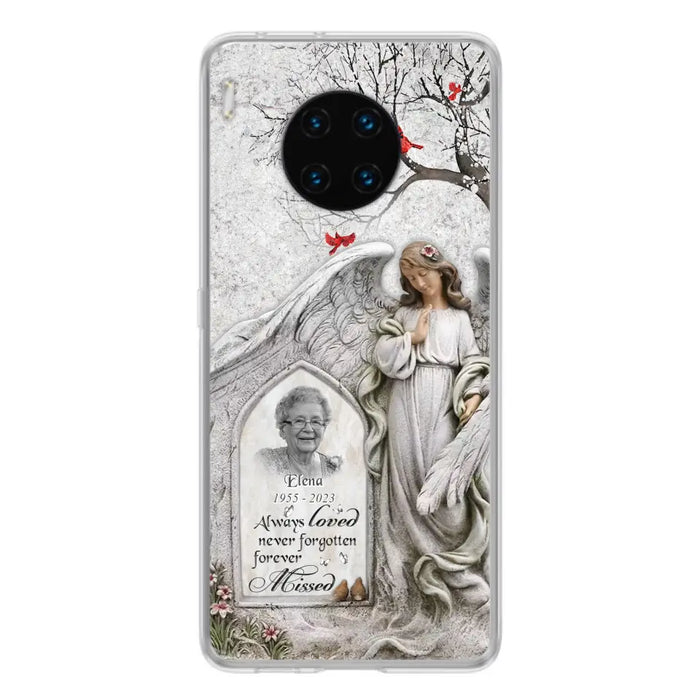 Custom Personalized Angel Memorial Phone Case - Upload Photo - Memorial Gift Idea For Family Member - Always Loved Never Forgotten Forever Missed - Case For Xiaomi/ Oppo/ Huawei