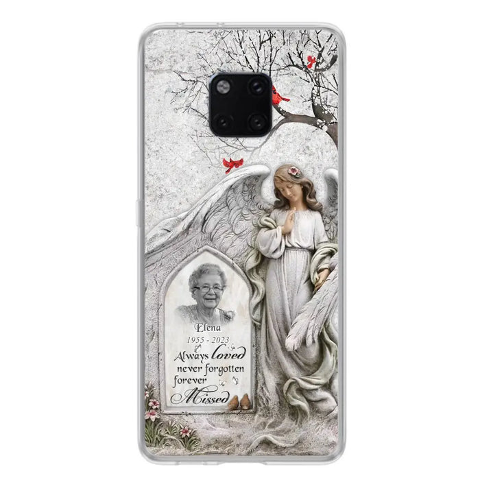 Custom Personalized Angel Memorial Phone Case - Upload Photo - Memorial Gift Idea For Family Member - Always Loved Never Forgotten Forever Missed - Case For Xiaomi/ Oppo/ Huawei