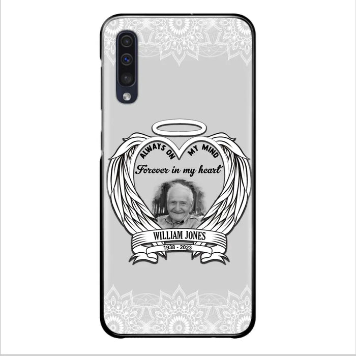 Custom Personalized Memorial Phone Case - Upload Photo - Memorial Gift Idea For Family Member - Always On My Mind Forever in My Heart - Case For iPhone/Samsung