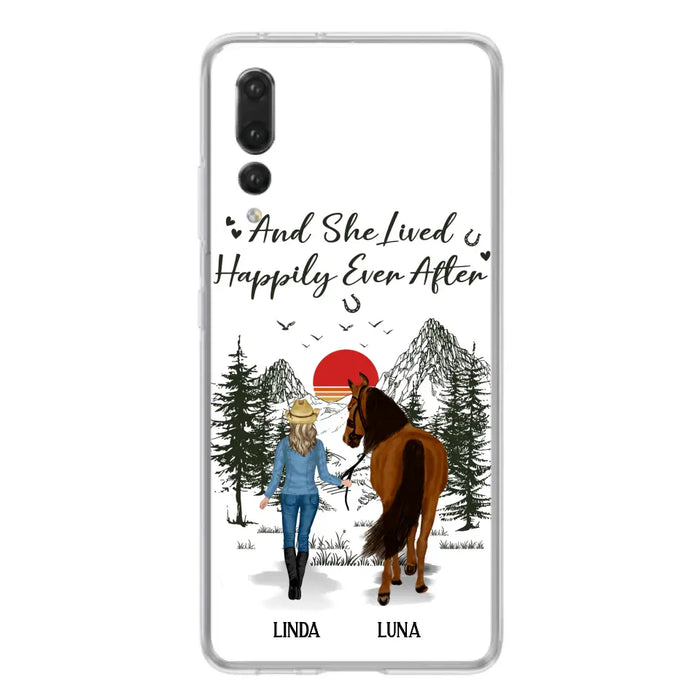 Custom Personalized Horse Girl Phone Case - Gift Idea For Horse Mom/ Horse Lover - And She Lived Happily Ever After - Case For Xiaomi/ Oppo/ Huawei