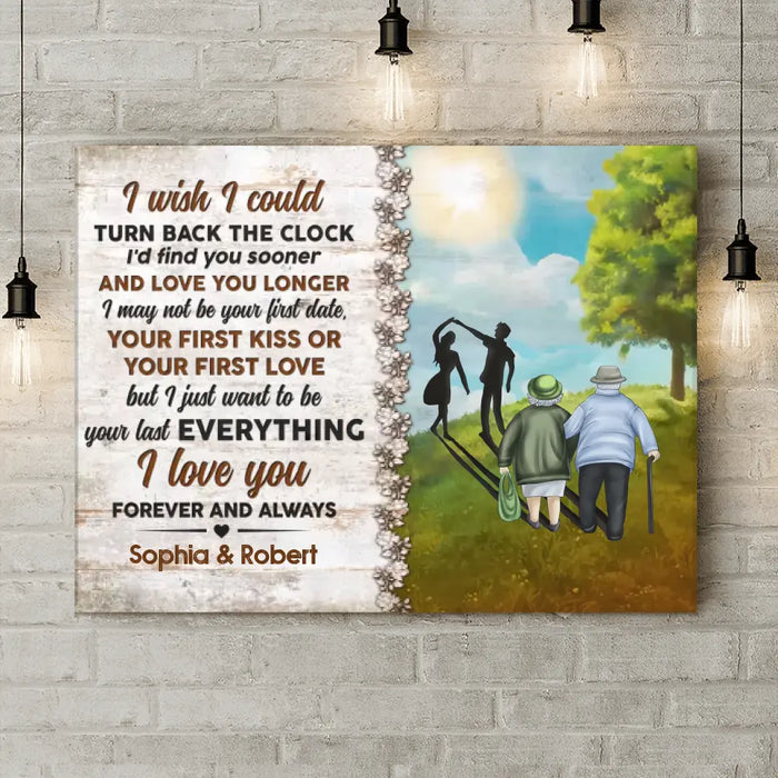 Custom Personalized Couple Horizontal Canvas - Gift Idea For Couple - I Wish I Could Turn Back The Clock