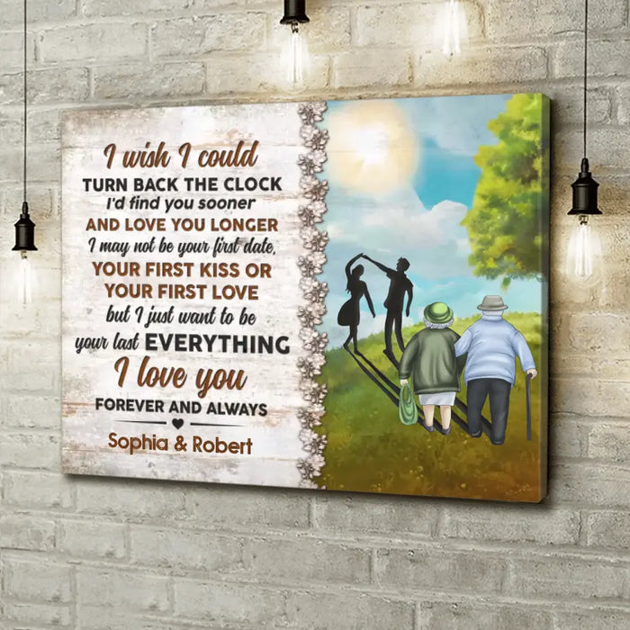 Custom Personalized Couple Horizontal Canvas - Gift Idea For Couple - I Wish I Could Turn Back The Clock