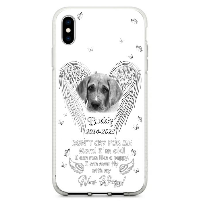 Custom Personalized Memorial Photo Phone Case - Memorial Gift Idea for Christmas - Don't Cry For Me Mom/Dad - Case For iPhone/Samsung