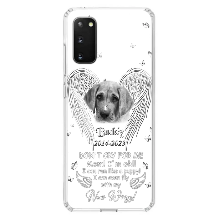 Custom Personalized Memorial Photo Phone Case - Memorial Gift Idea for Christmas - Don't Cry For Me Mom/Dad - Case For iPhone/Samsung