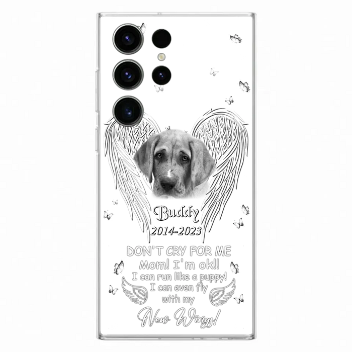 Custom Personalized Memorial Photo Phone Case - Memorial Gift Idea for Christmas - Don't Cry For Me Mom/Dad - Case For iPhone/Samsung