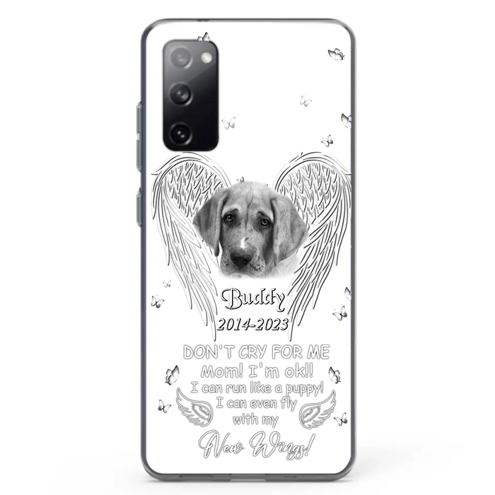 Custom Personalized Memorial Photo Phone Case - Memorial Gift Idea for Christmas - Don't Cry For Me Mom/Dad - Case For iPhone/Samsung