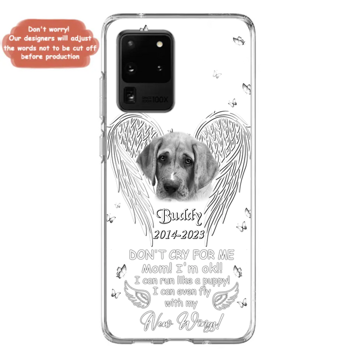 Custom Personalized Memorial Photo Phone Case - Memorial Gift Idea for Christmas - Don't Cry For Me Mom/Dad - Case For iPhone/Samsung