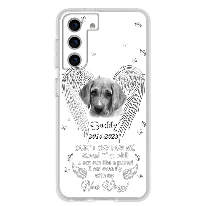 Custom Personalized Memorial Photo Phone Case - Memorial Gift Idea for Christmas - Don't Cry For Me Mom/Dad - Case For iPhone/Samsung