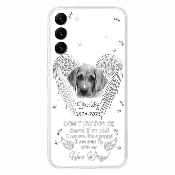 Custom Personalized Memorial Photo Phone Case - Memorial Gift Idea for Christmas - Don't Cry For Me Mom/Dad - Case For iPhone/Samsung