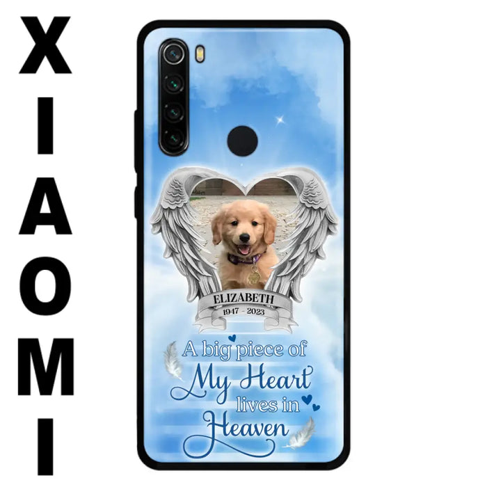 Custom Personalized Memorial Phone Case - Upload Photo - Memorial Gift Idea For Family Member/ Pet Owner - A Big Piece Of My Heart Lives In Heaven - Case For Xiaomi/Oppo/Huawei