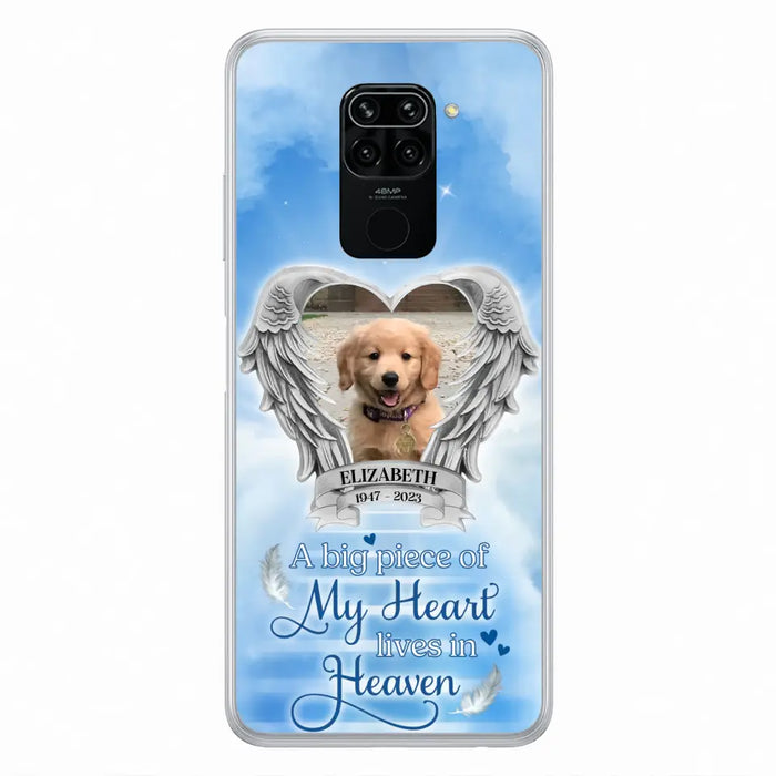 Custom Personalized Memorial Phone Case - Upload Photo - Memorial Gift Idea For Family Member/ Pet Owner - A Big Piece Of My Heart Lives In Heaven - Case For Xiaomi/Oppo/Huawei