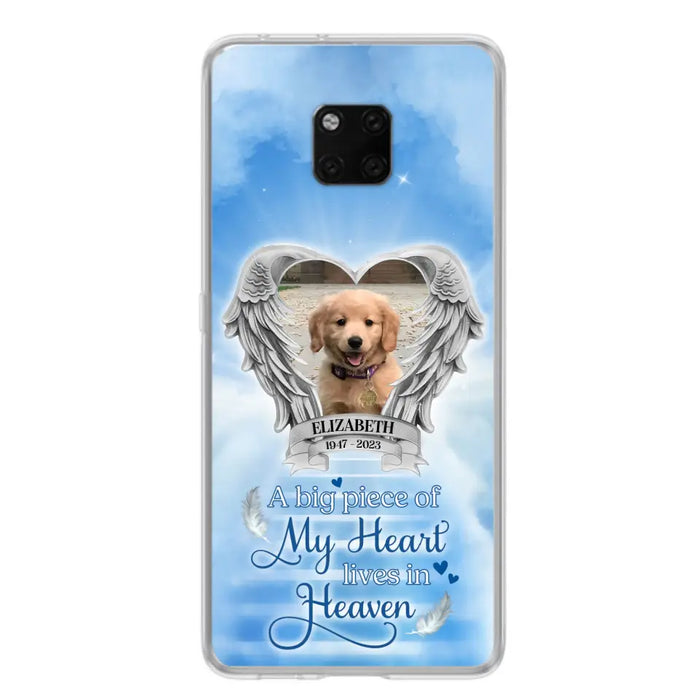 Custom Personalized Memorial Phone Case - Upload Photo - Memorial Gift Idea For Family Member/ Pet Owner - A Big Piece Of My Heart Lives In Heaven - Case For Xiaomi/Oppo/Huawei