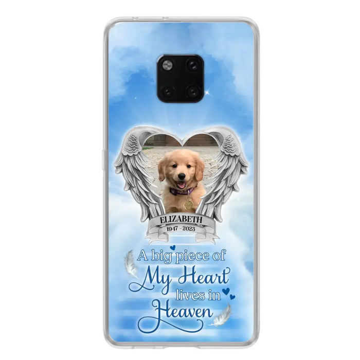 Custom Personalized Memorial Phone Case - Upload Photo - Memorial Gift Idea For Family Member/ Pet Owner - A Big Piece Of My Heart Lives In Heaven - Case For Xiaomi/Oppo/Huawei