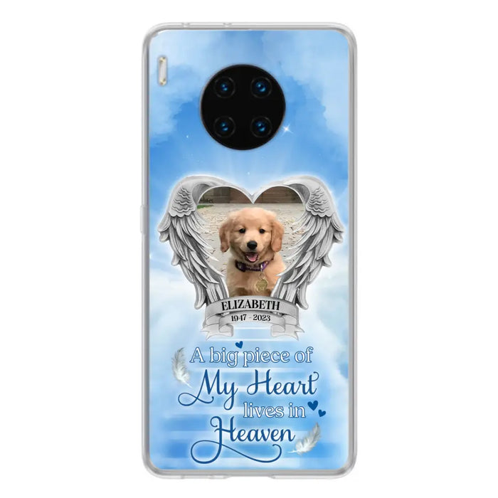 Custom Personalized Memorial Phone Case - Upload Photo - Memorial Gift Idea For Family Member/ Pet Owner - A Big Piece Of My Heart Lives In Heaven - Case For Xiaomi/Oppo/Huawei