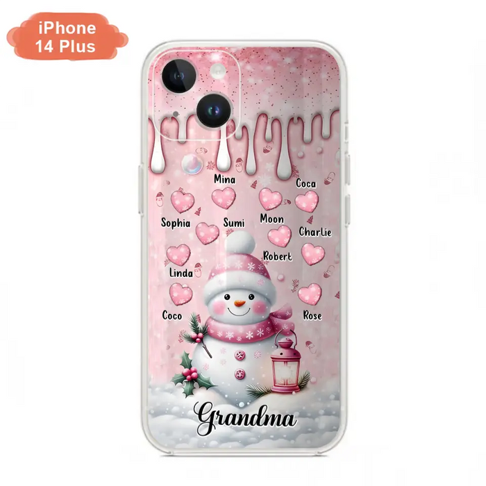 Custom Personalized Snowman Grandma Phone Case - Christmas Gift Idea For Grandma - Up to 10 Kids - Case For iPhone/Samsung - Grandma