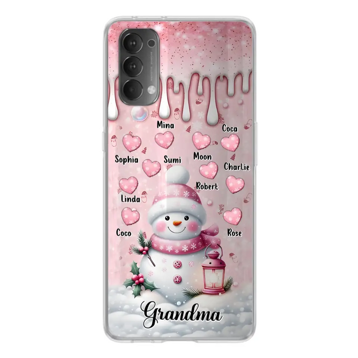 Custom Personalized Snowman Grandma Phone Case - Christmas Gift Idea For Grandma - Up to 10 Kids - Case For Oppo/Xiaomi/Huawei - Grandma