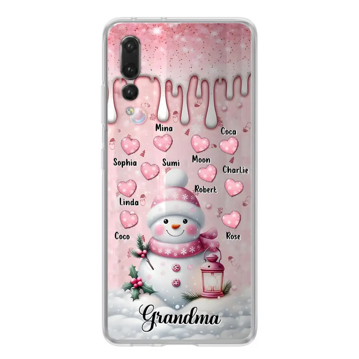 Custom Personalized Snowman Grandma Phone Case - Christmas Gift Idea For Grandma - Up to 10 Kids - Case For Oppo/Xiaomi/Huawei - Grandma