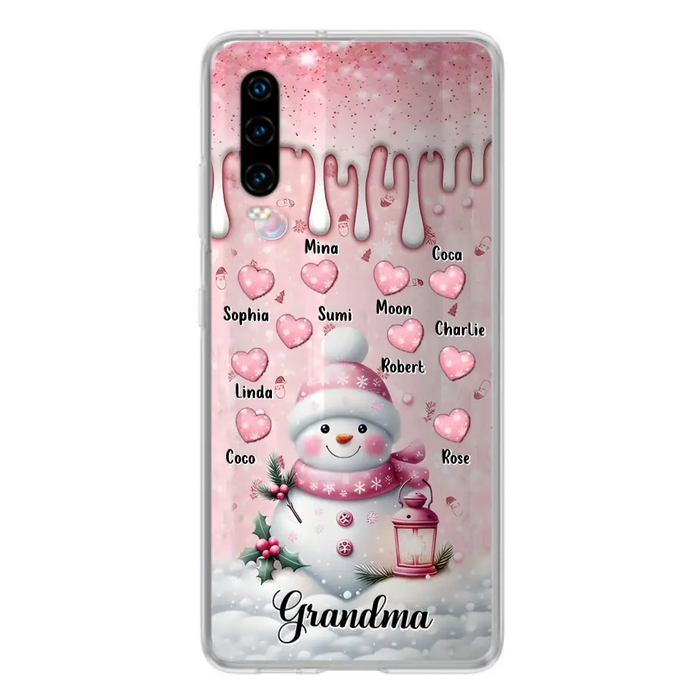 Custom Personalized Snowman Grandma Phone Case - Christmas Gift Idea For Grandma - Up to 10 Kids - Case For Oppo/Xiaomi/Huawei - Grandma