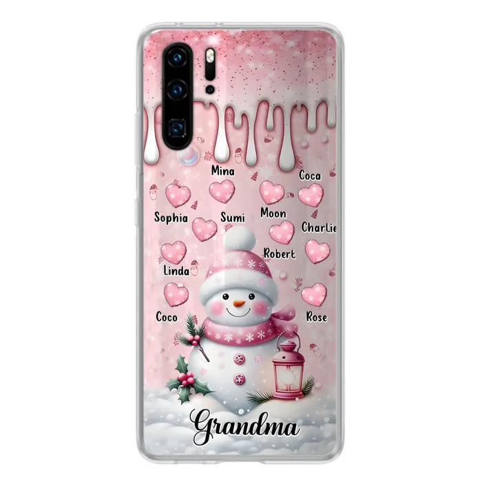 Custom Personalized Snowman Grandma Phone Case - Christmas Gift Idea For Grandma - Up to 10 Kids - Case For Oppo/Xiaomi/Huawei - Grandma